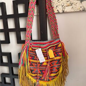 NWT Eccentric Woven Fringe BOHO Shoulder Bag